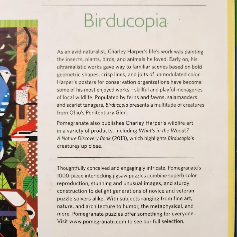 Charley Harper 1000 Piece Jigsaw Puzzle Birducopia Birds Jigsaw Puzzle Bird Blue